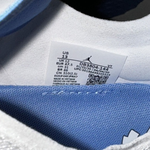 Jordan Zoom Trunner Ultimate UNC Tarheels White North Carolina Blue Men's 13 - Picture 8 of 8